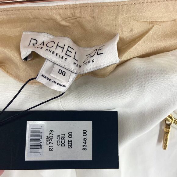 Rachel Zoe Sidney White gold Zip pocket Wool Pants NWT Womens 00 - Picture 5 of 7